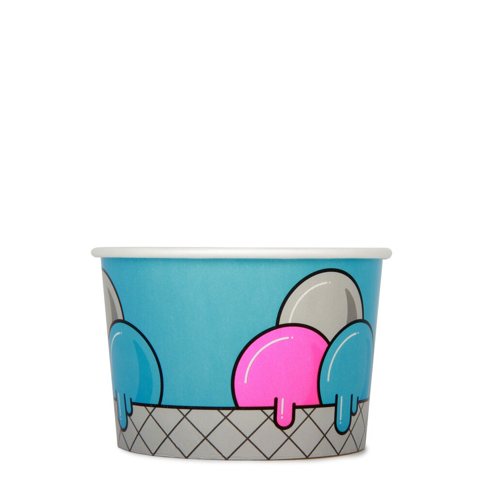 5oz Ice Cream Cup -Blue Bubbles- x 1000 Case_0